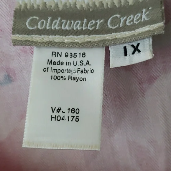 Coldwater Creek Maxi Dress Side Ties Waist Floral Size 1X USA Made VTG - Picture 3 of 6